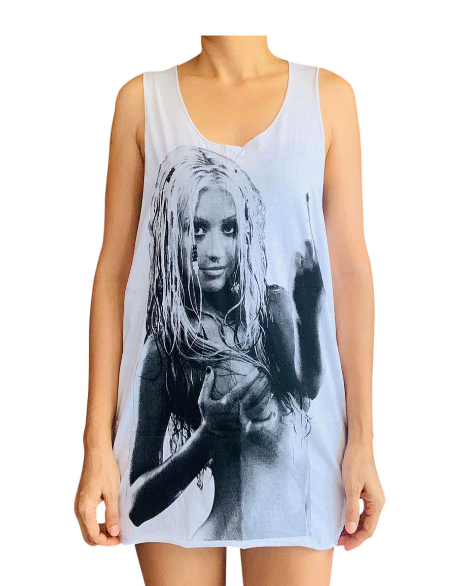 Unisex Christina Aguilera Tank-Top Singlet vest Sleeveless T-shirt