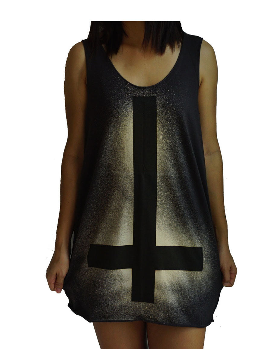Unisex Inverted Cross Tank-Top Singlet vest Sleeveless T-shirt