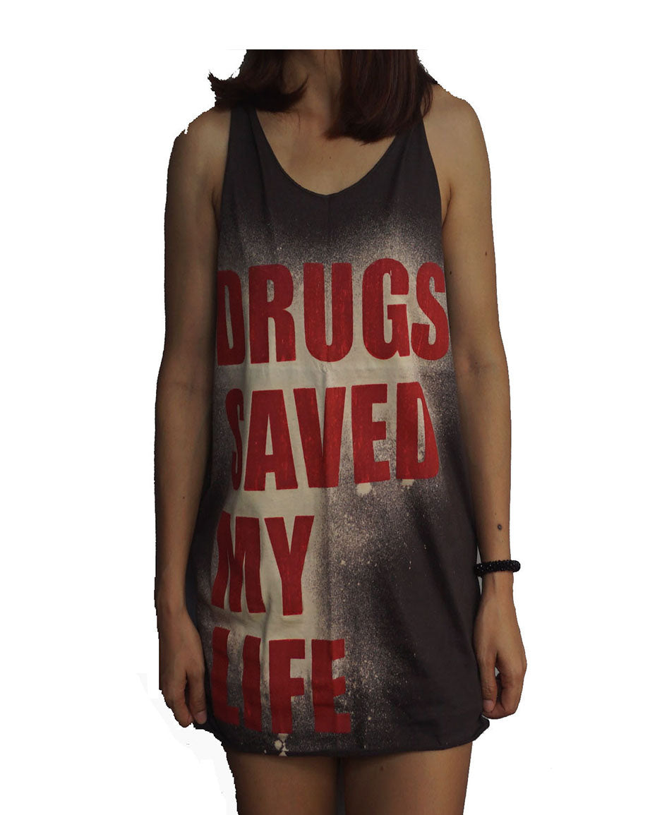 Unisex Drugs Saved My Life Tank-Top Singlet vest Sleeveless T-shirt
