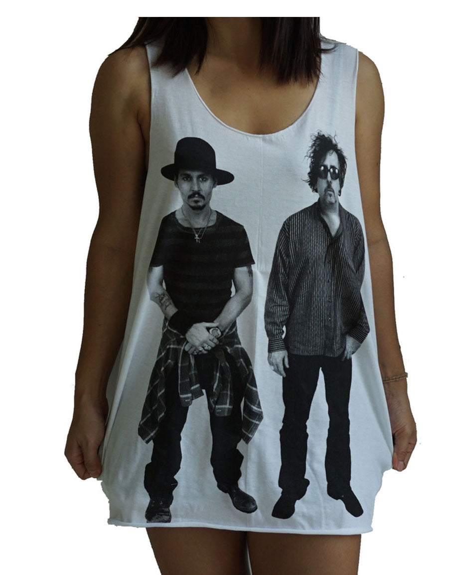 Unisex Johnny Depp & Tim Burton Tank-Top Singlet vest Sleeveless T-shirt