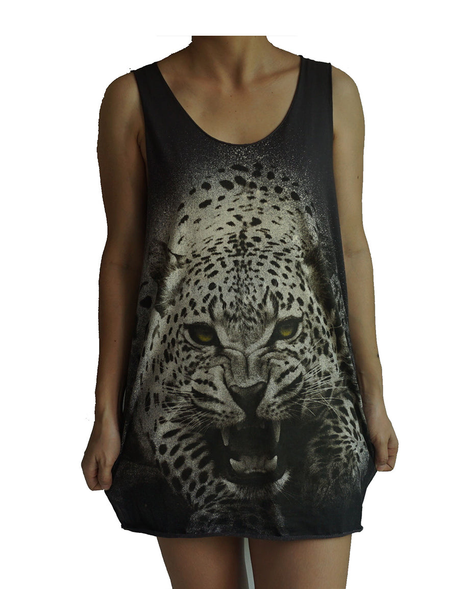Unisex Leopard Tank-Top Singlet vest Sleeveless T-shirt