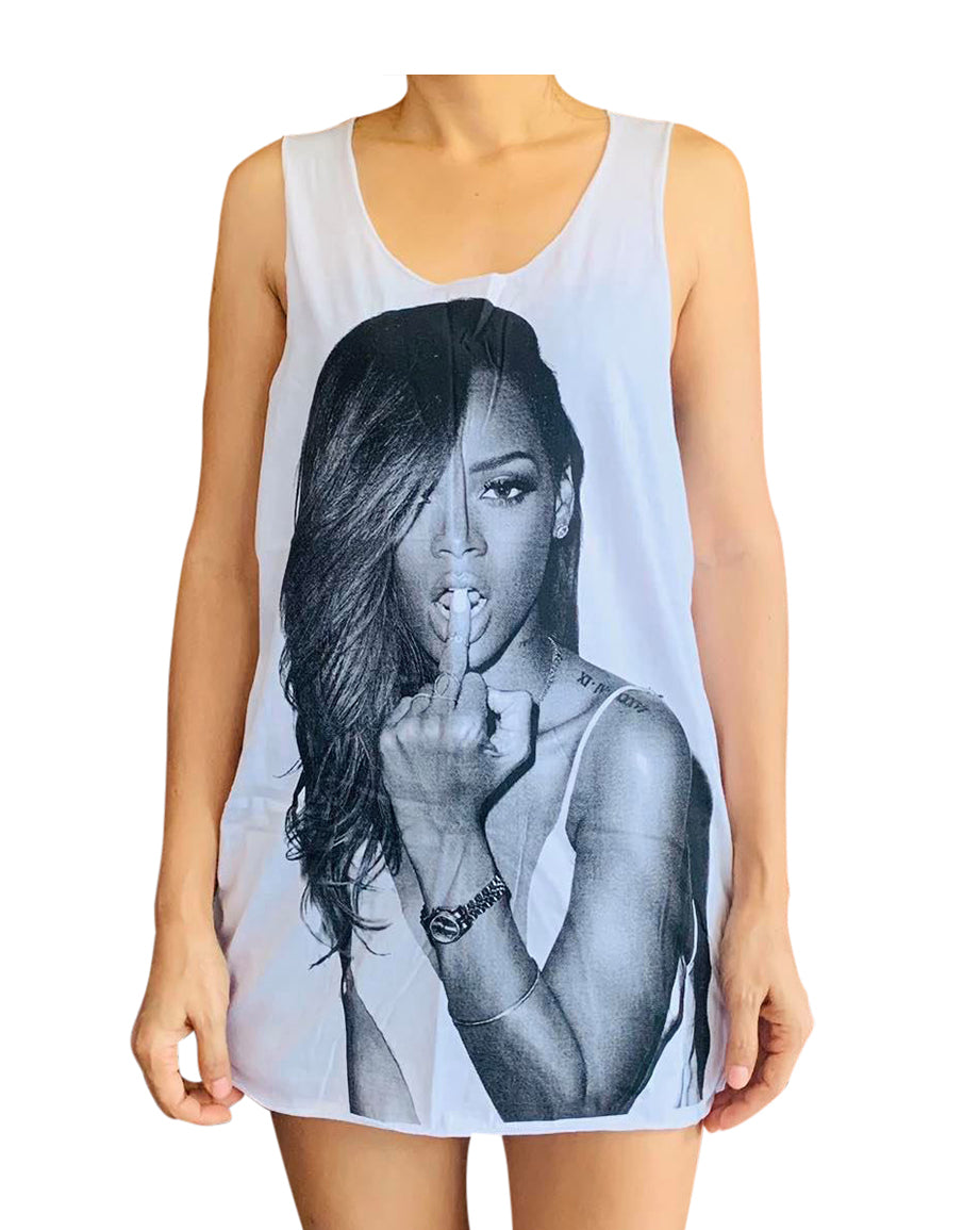 Unisex Rihanna Tank-Top Singlet vest Sleeveless T-shirt
