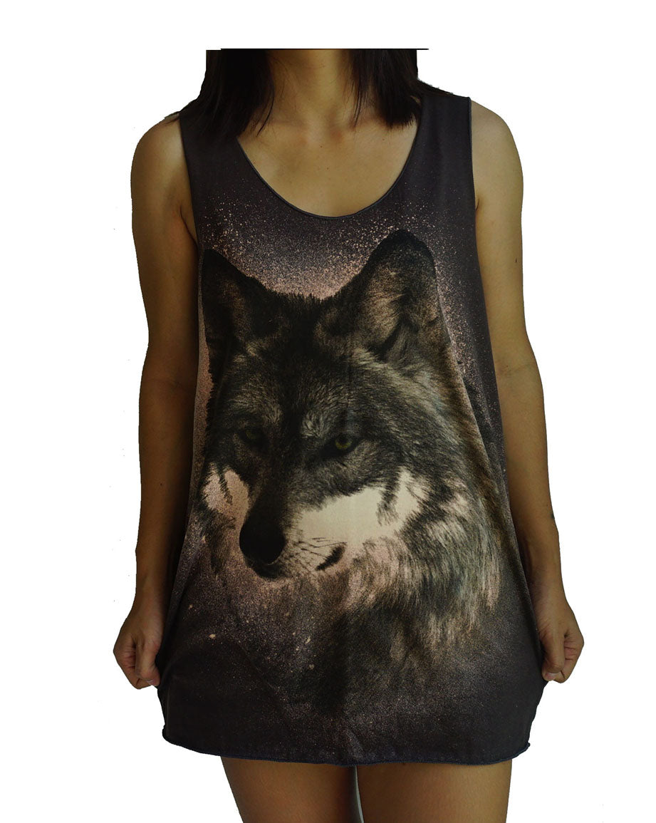 Unisex Wolf Husky Tank-Top Singlet vest Sleeveless T-shirt